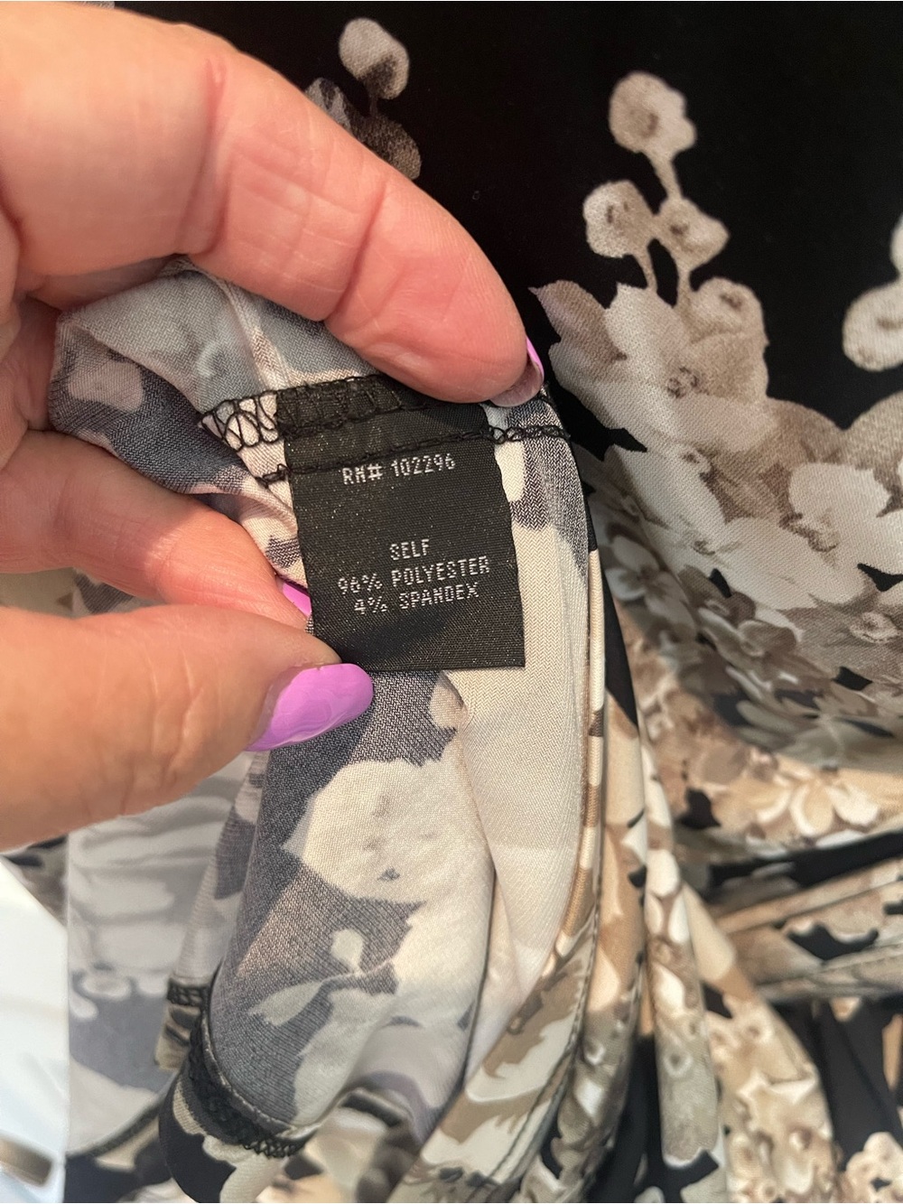 connected apparel Black and Cream Floral Midi Dress with Keyhole - Picture 7 of 16